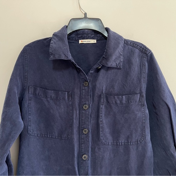 Marine Layer Linen Charlie Utility Jumpsuit in Black Iris Dark Blue, M - Picture 6 of 12